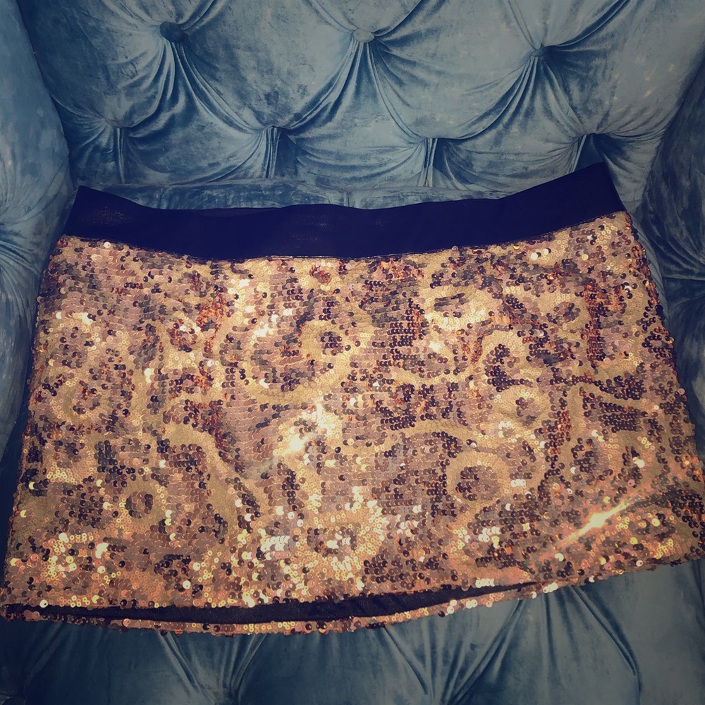 Gold sequin skirt